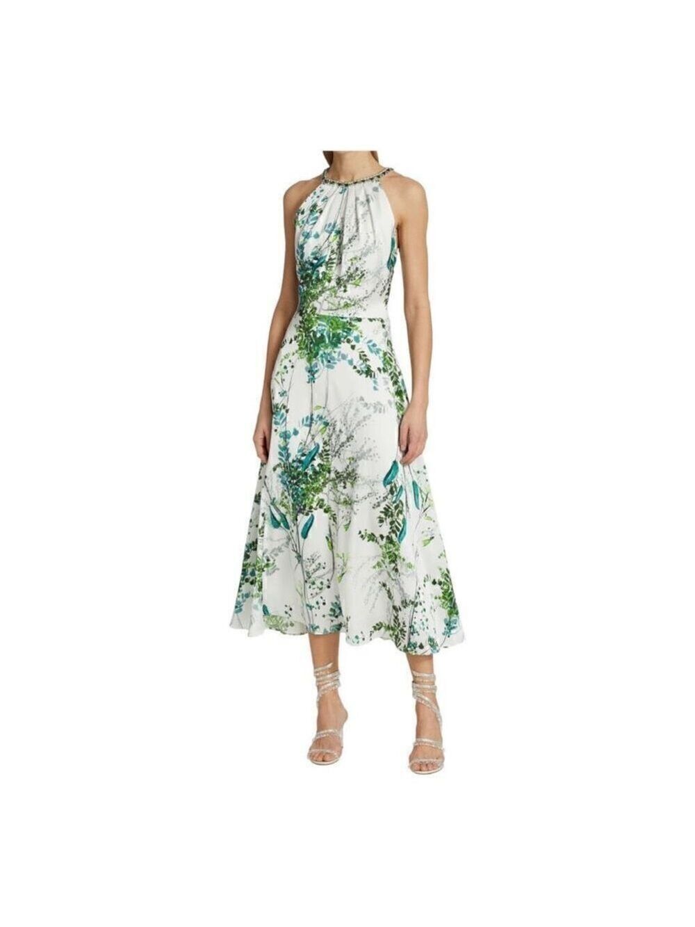 TERI JON by Rickie Freeman Embellished Halter Midi Dress Size 4 NWT - Picture 2 of 10